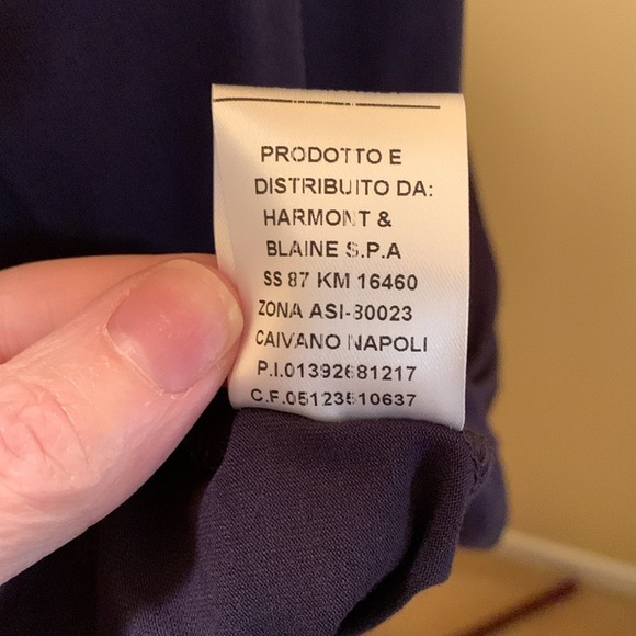 Harmont & Blaine Black Rushed Neckline with tie and keyhole tie closure in back - Picture 9 of 10